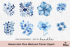 Blue Abstract Floral Clipart Bundle