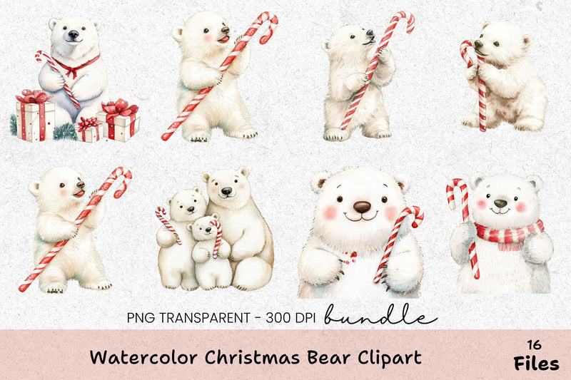 Christmas Bear Clipart Bundle - CraftNest - Digital Crafting and Art