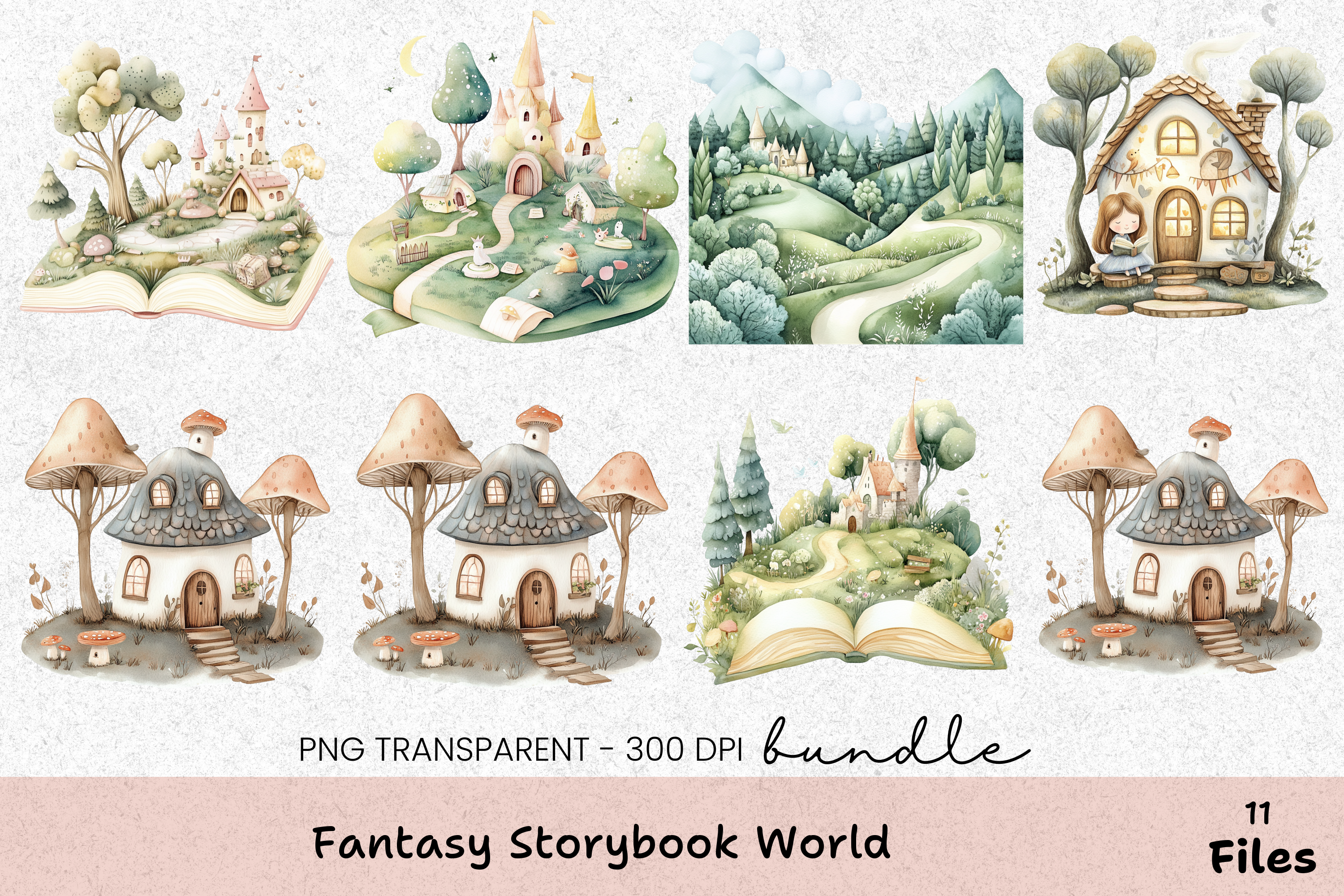 Fantasy Storybook World Clipart Bundle