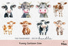 Funny Cartoon Cow Clipart Bundle
