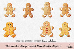 Gingerbread Man Cookie Clipart Bundle - CraftNest - Digital Crafting and Art