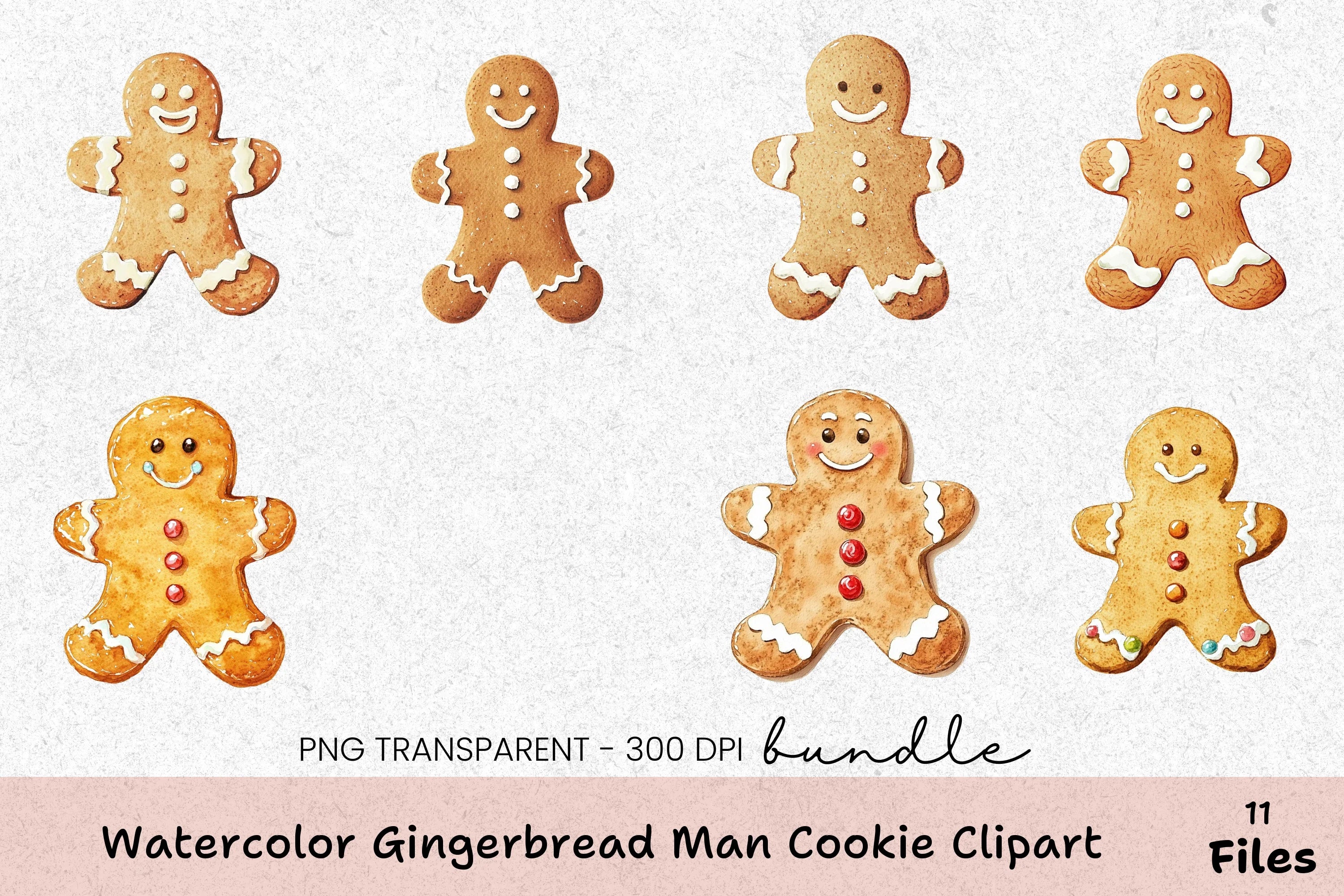 Gingerbread Man Cookie Clipart Bundle - CraftNest - Digital Crafting and Art