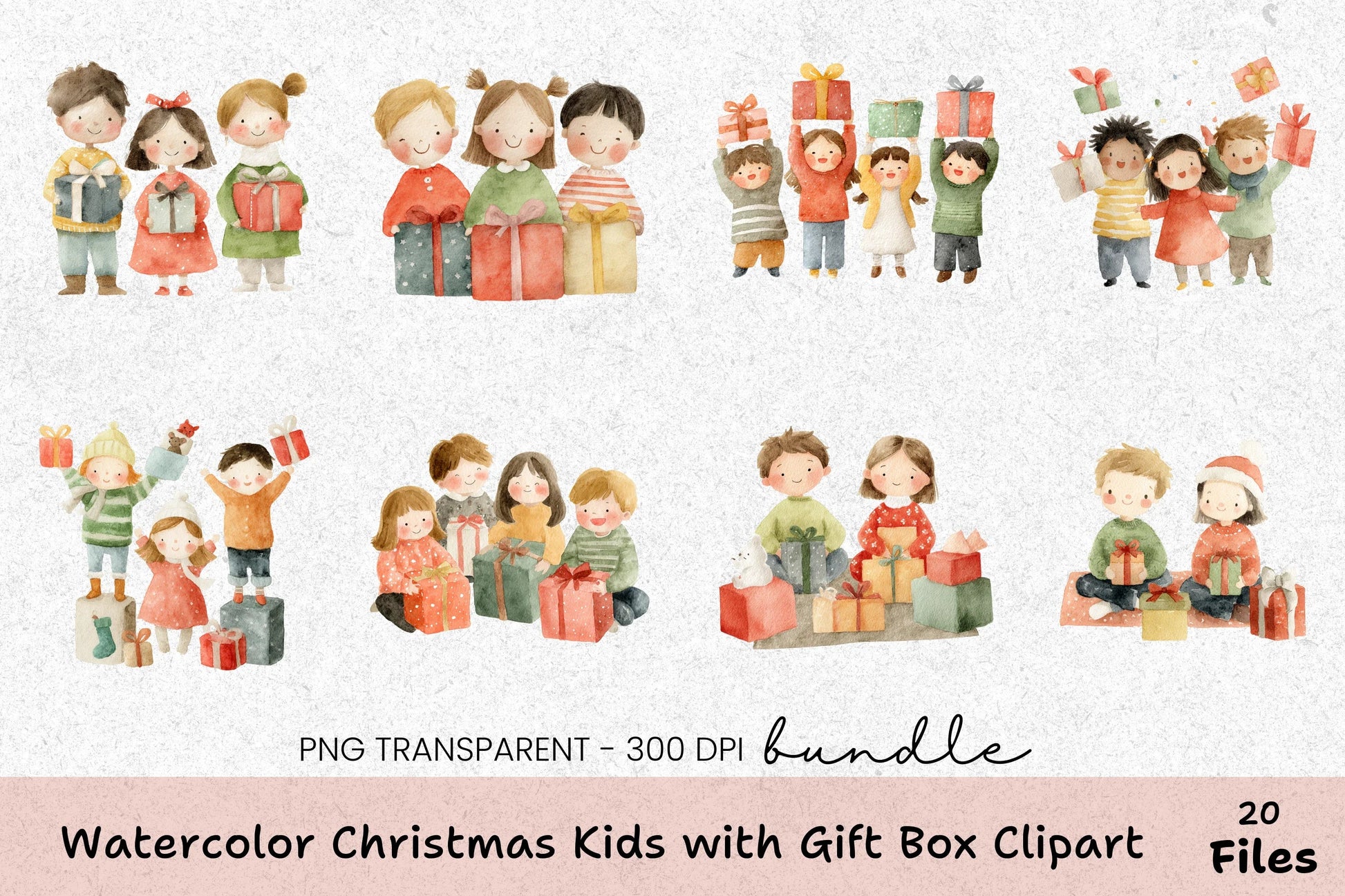 Christmas Kids Gift Box Clipart Bundle - CraftNest - Digital Crafting and Art