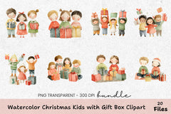 Christmas Kids Gift Box Clipart Bundle - CraftNest - Digital Crafting and Art