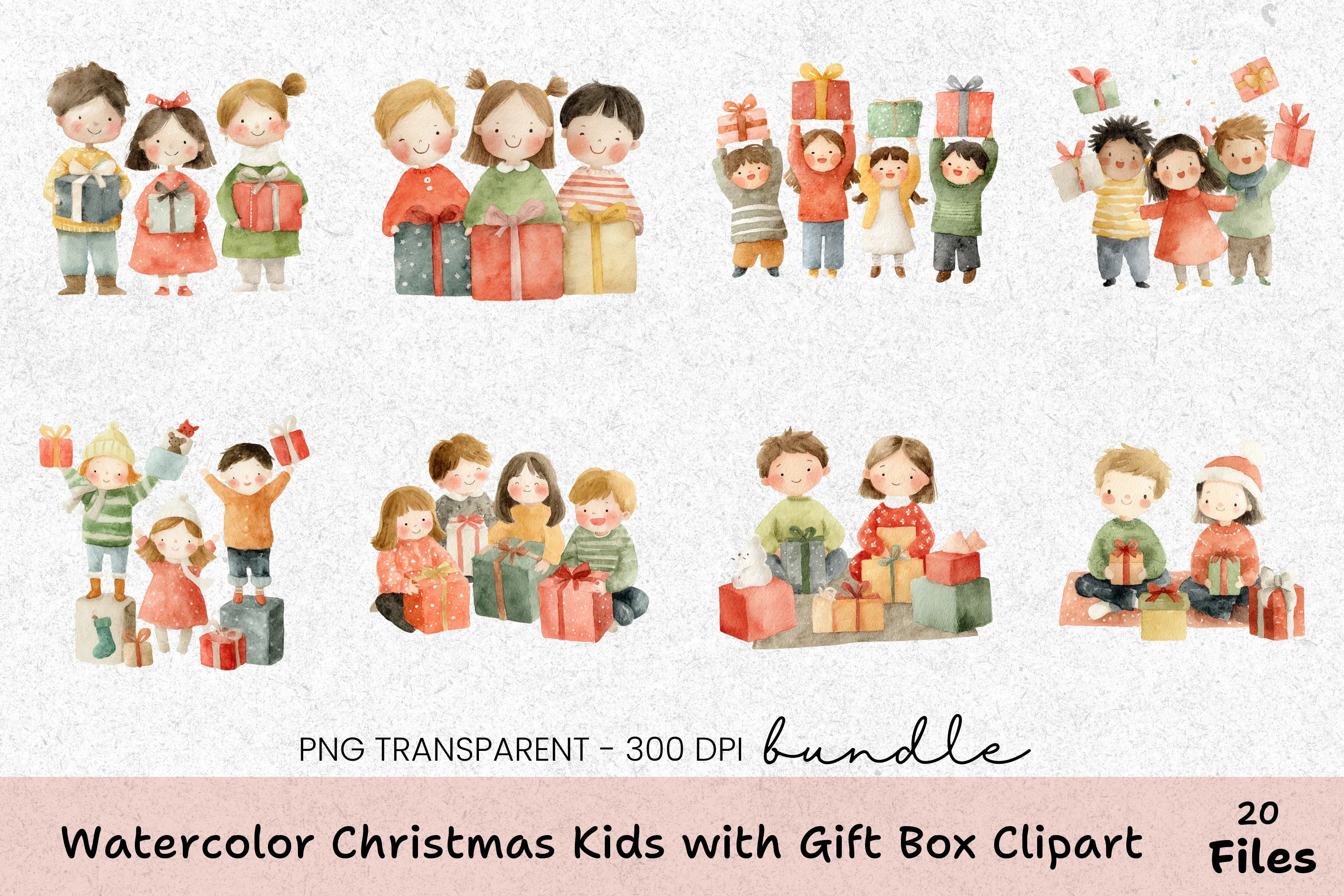 Christmas Kids Gift Box Clipart Bundle - CraftNest - Digital Crafting and Art