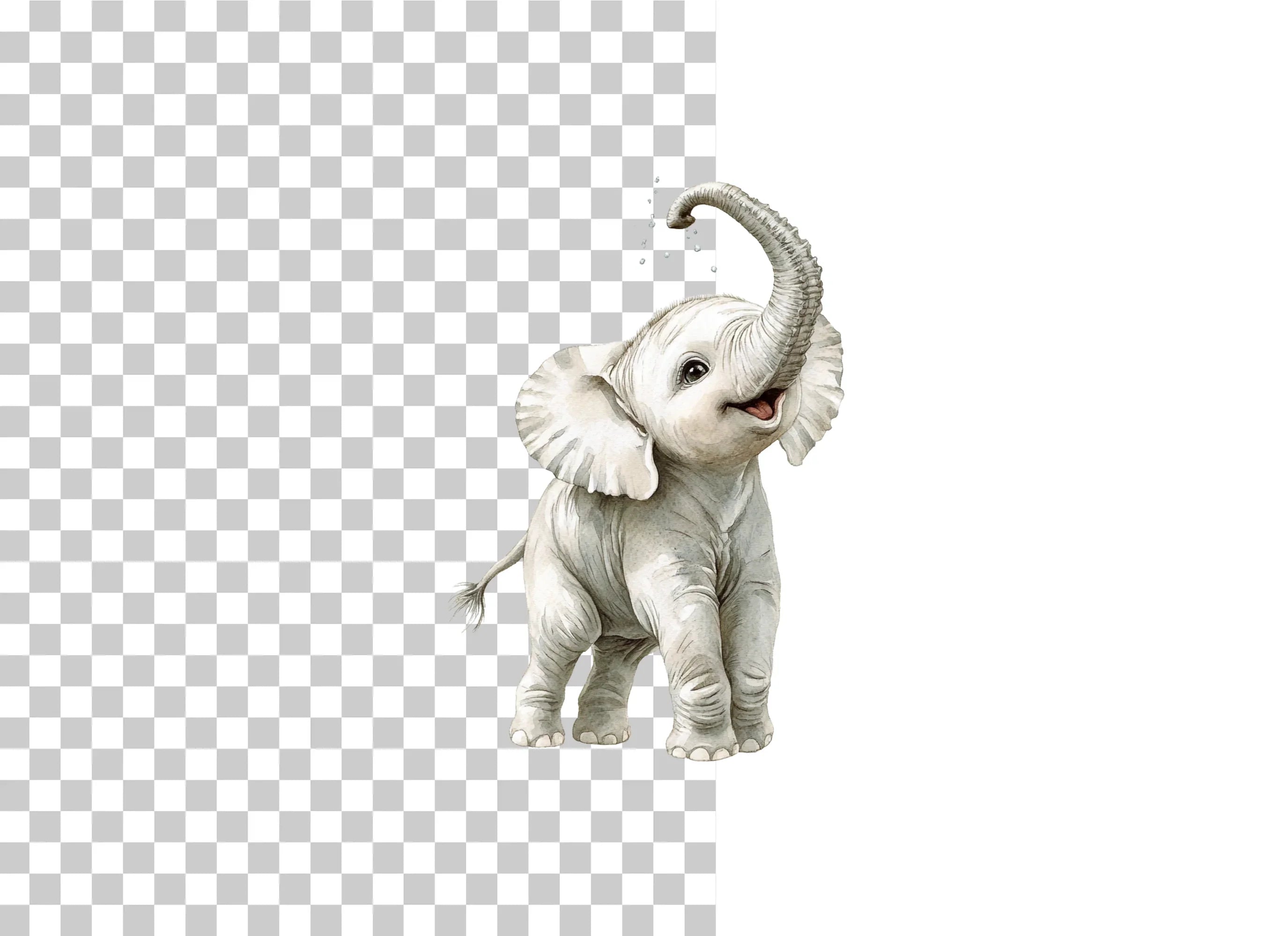 Baby Elephant Splashing Water Clipart Bundle - CraftNest - Digital Crafting and Art