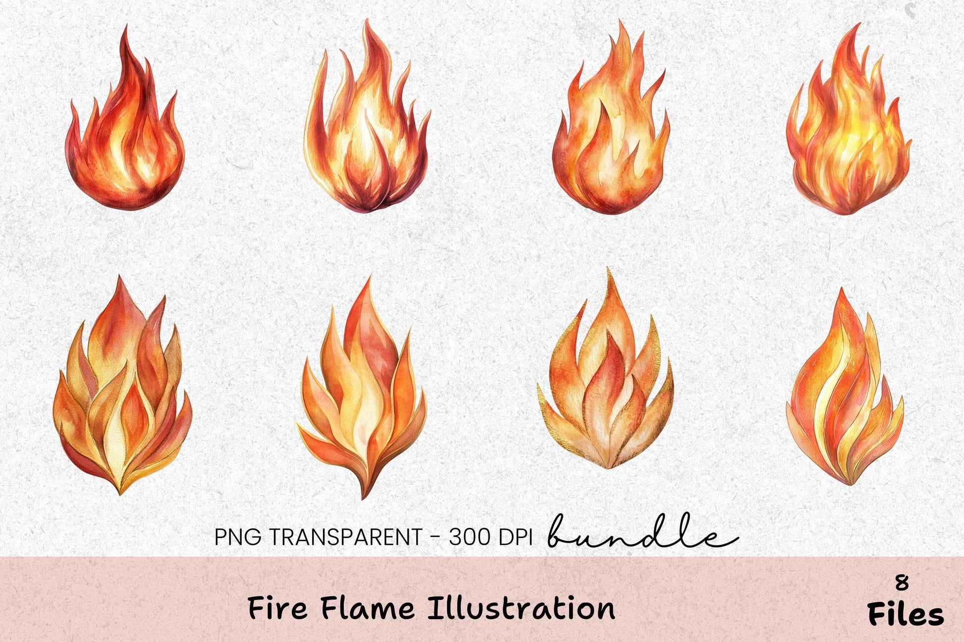 Fire Flame Illustration Clipart Bundle - CraftNest - Digital Crafting and Art