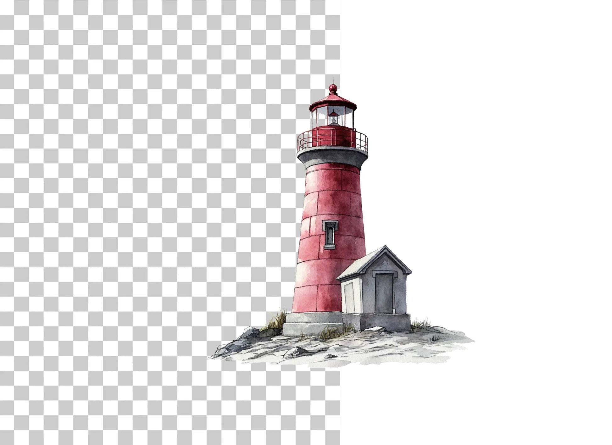 Red Coastal Lighthouse Clipart Bundle - CraftNest - Digital Crafting and Art