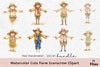 Cute Farm Scarecrow Clipart Bundle
