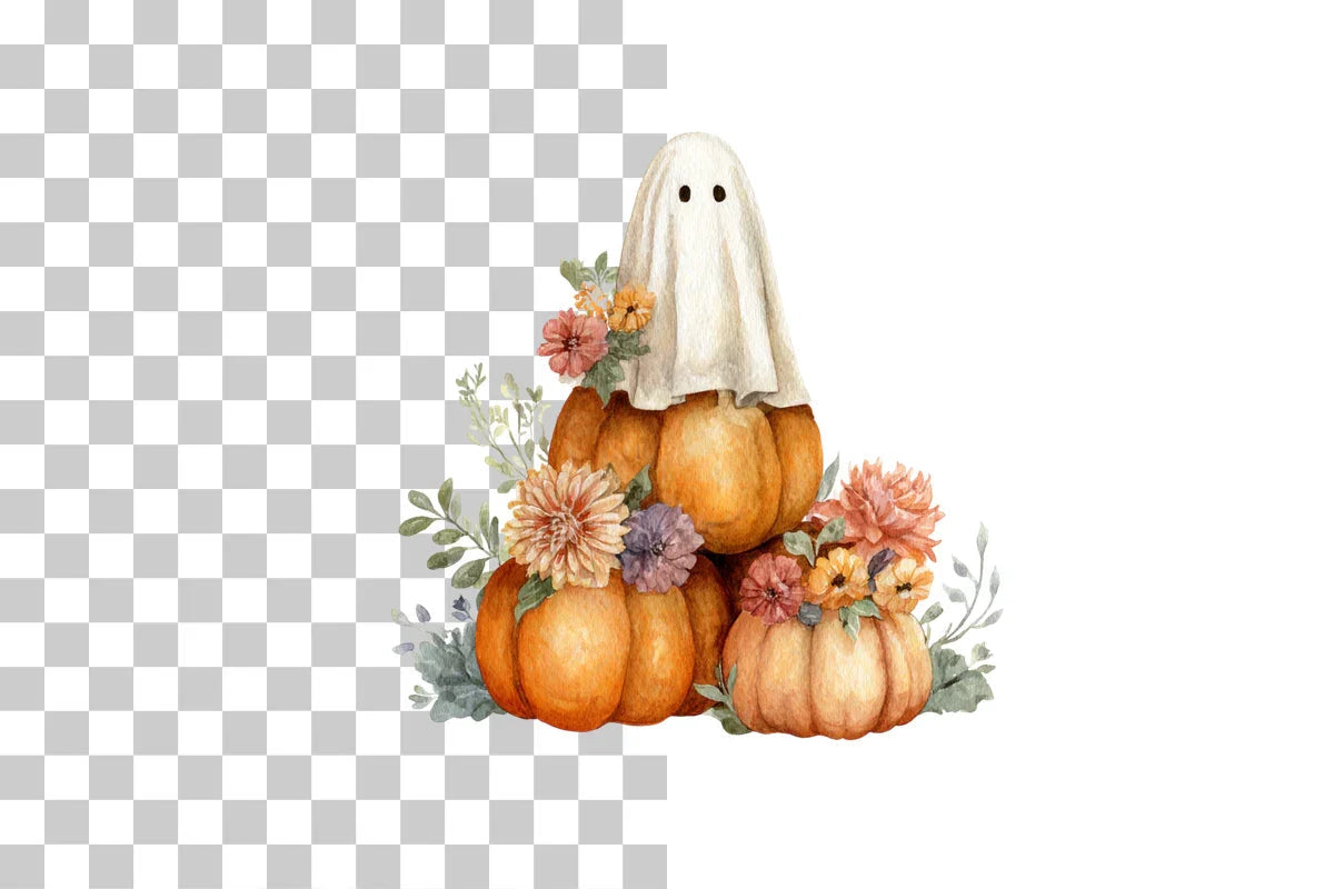 Floral Ghost Clipart Bundle - CraftNest - Digital Crafting and Art