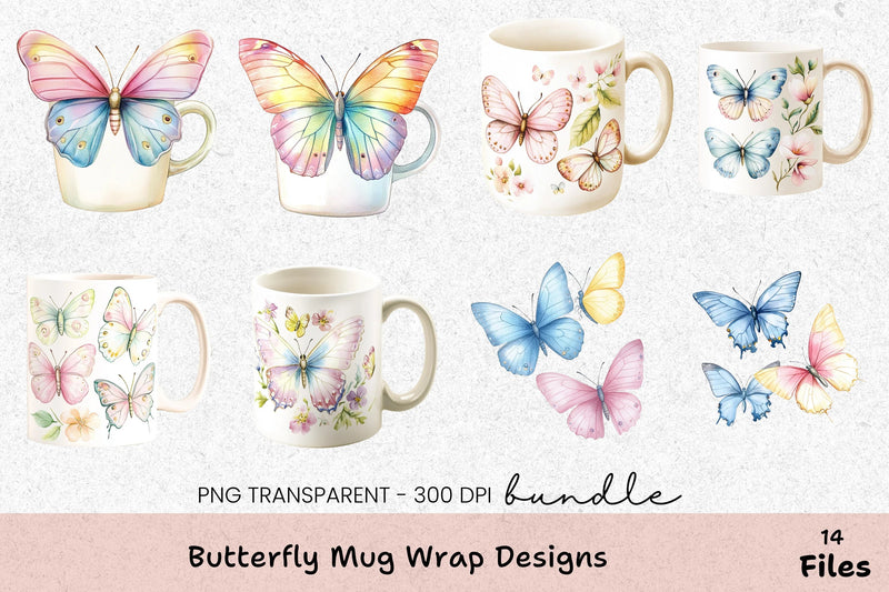 Butterfly Wrap Designs Mug Bundle - CraftNest - Digital Crafting and Art