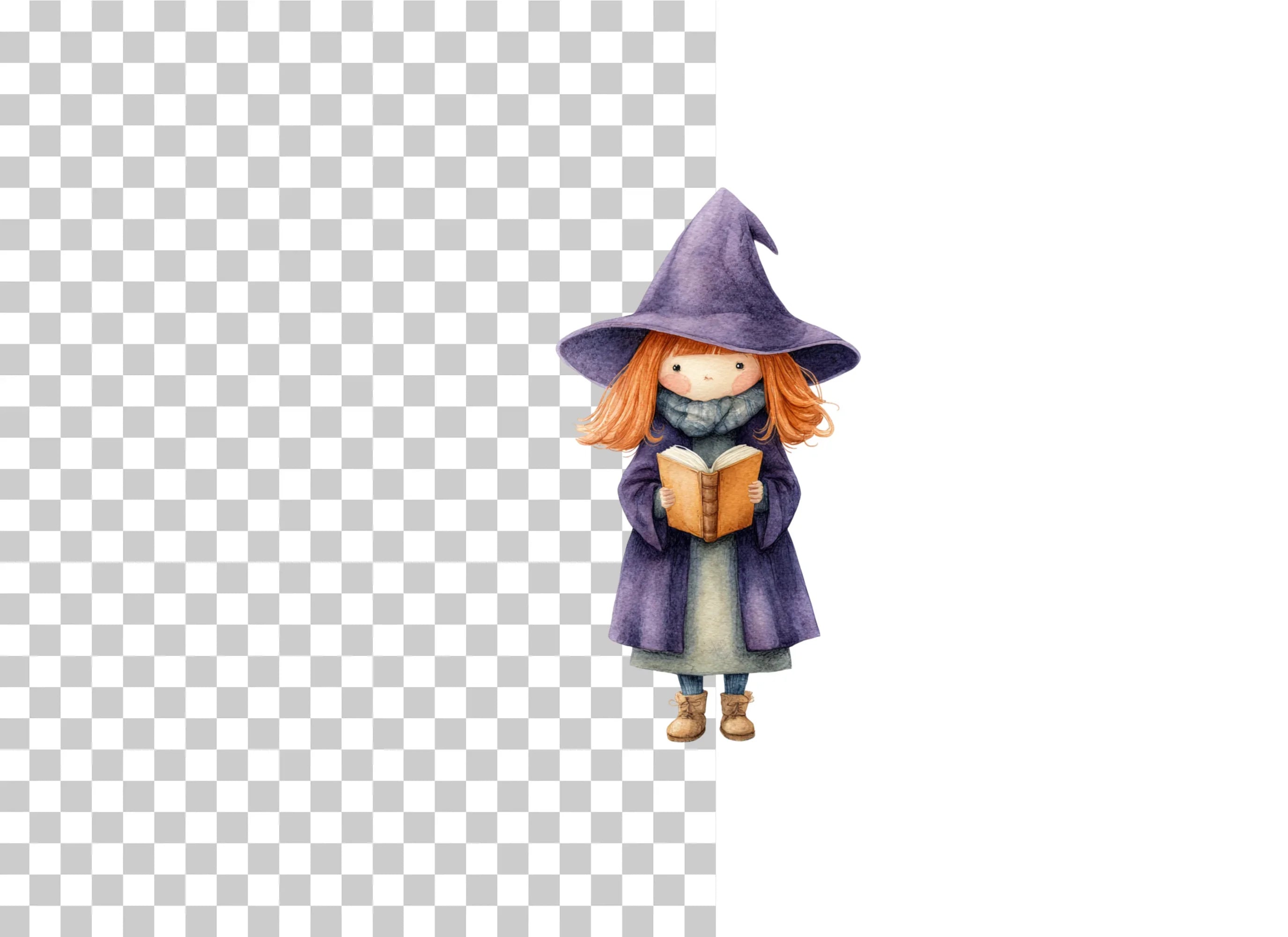 Witch Reading Book Clipart Bundle - CraftNest - Digital Crafting and Art