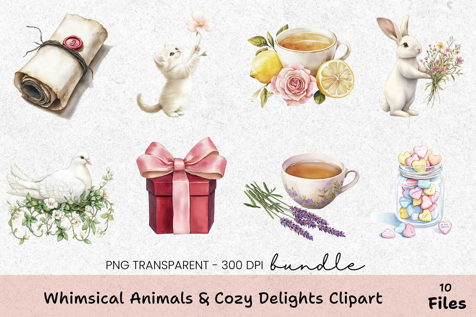 Whimsical Animals & Cozy Delights Clipart Bundle - CraftNest - Digital Crafting and Art