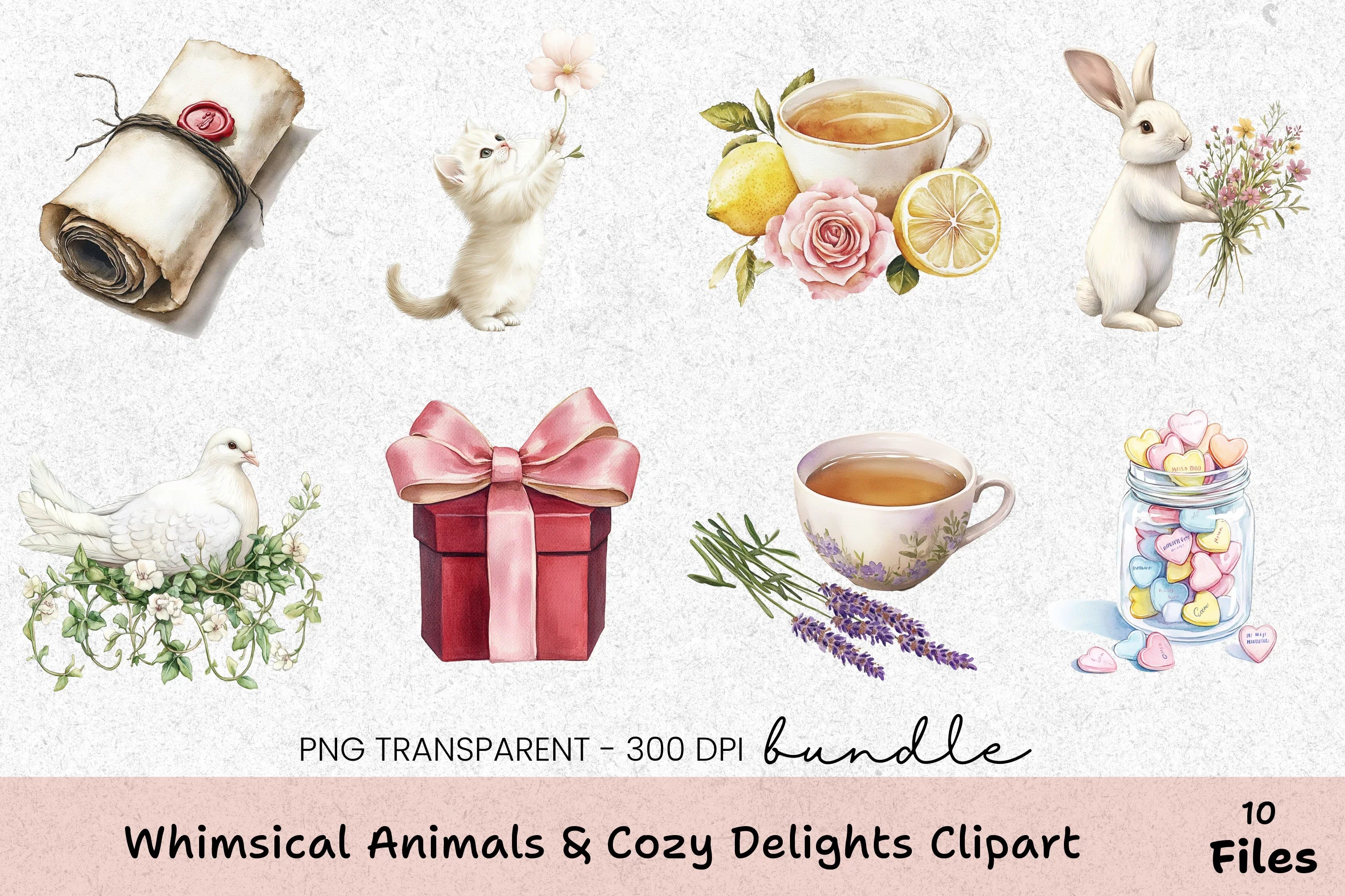 Whimsical Animals & Cozy Delights Clipart Bundle - CraftNest - Digital Crafting and Art