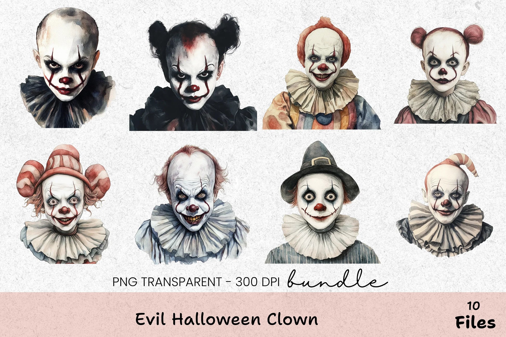 Evil Halloween Clown Clipart Bundle - CraftNest - Digital Crafting and Art
