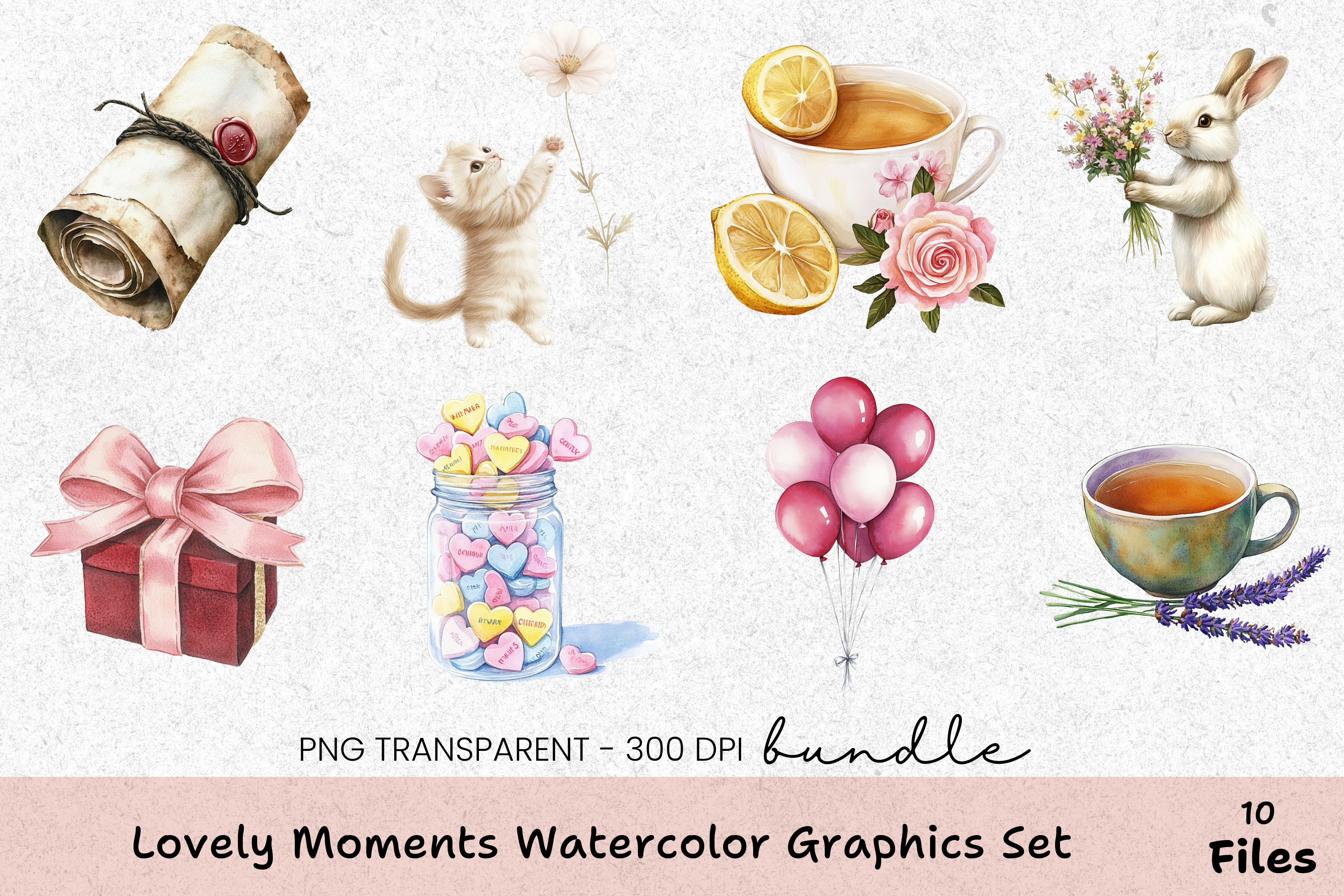 Lovely Moments Graphics Set Clipart Bundle