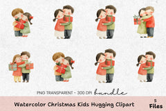 Christmas Kids Hugging Clipart Bundle - CraftNest - Digital Crafting and Art