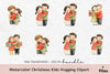 Christmas Kids Hugging Clipart Bundle