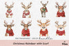 Christmas Reindeer with Scarf Clipart Bundle