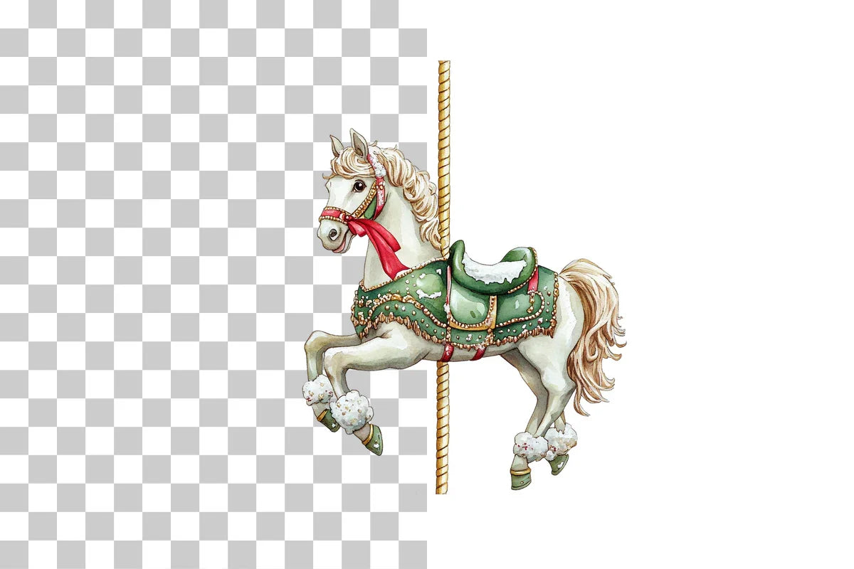 Fairytale Carousel Horses & Unicorns Clipart Bundle - CraftNest - Digital Crafting and Art