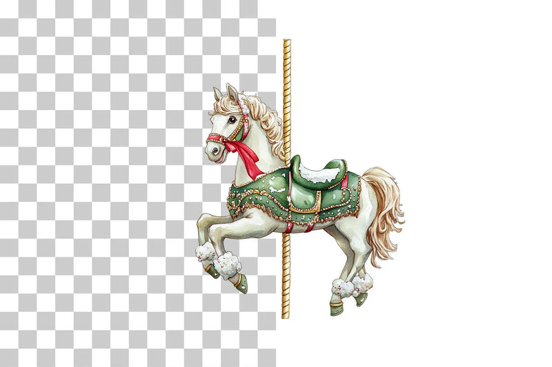 Fairytale Carousel Horses & Unicorns Clipart Bundle - CraftNest - Digital Crafting and Art