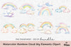 Rainbow Cloud Sky Elements Clipart Bundle
