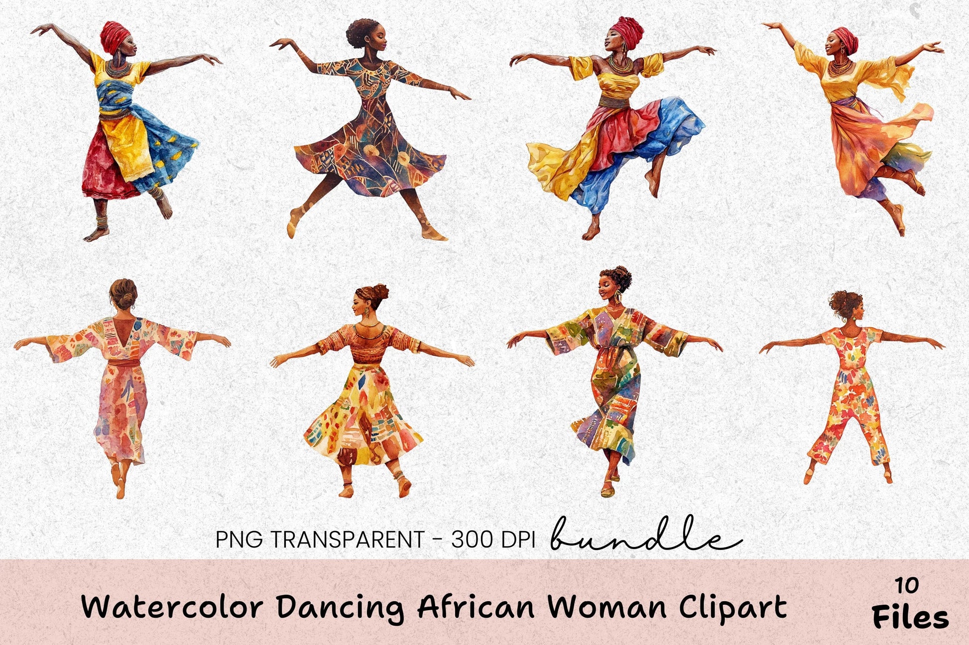 Dancing African Woman Clipart Bundle - CraftNest - Digital Crafting and Art