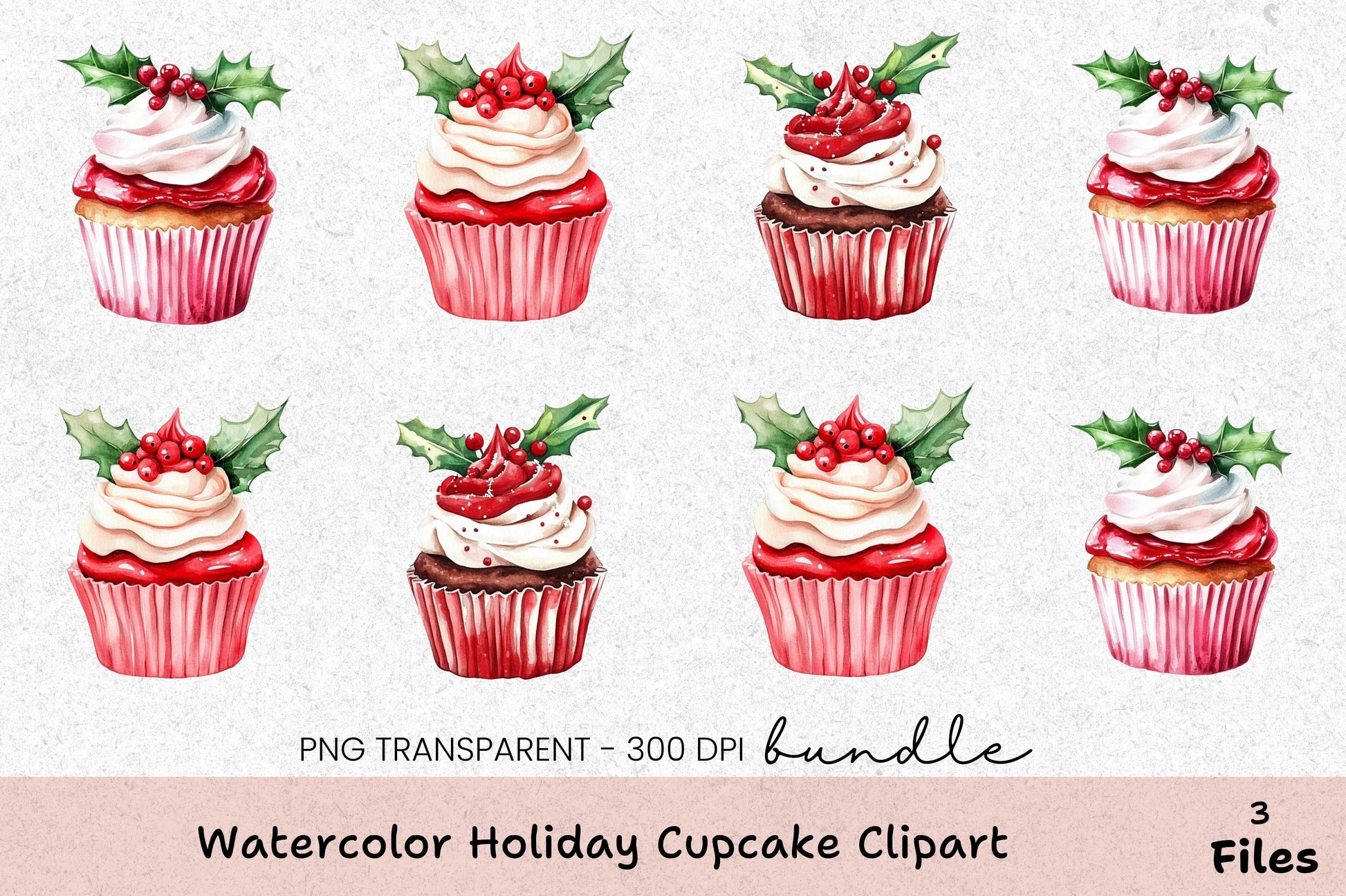 Holiday Cupcake Clipart Bundle - CraftNest - Digital Crafting and Art
