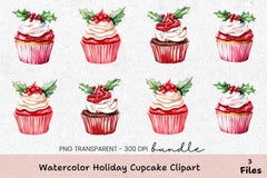 Holiday Cupcake Clipart Bundle - CraftNest - Digital Crafting and Art