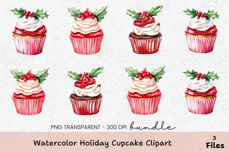 Holiday Cupcake Clipart Bundle - CraftNest - Digital Crafting and Art