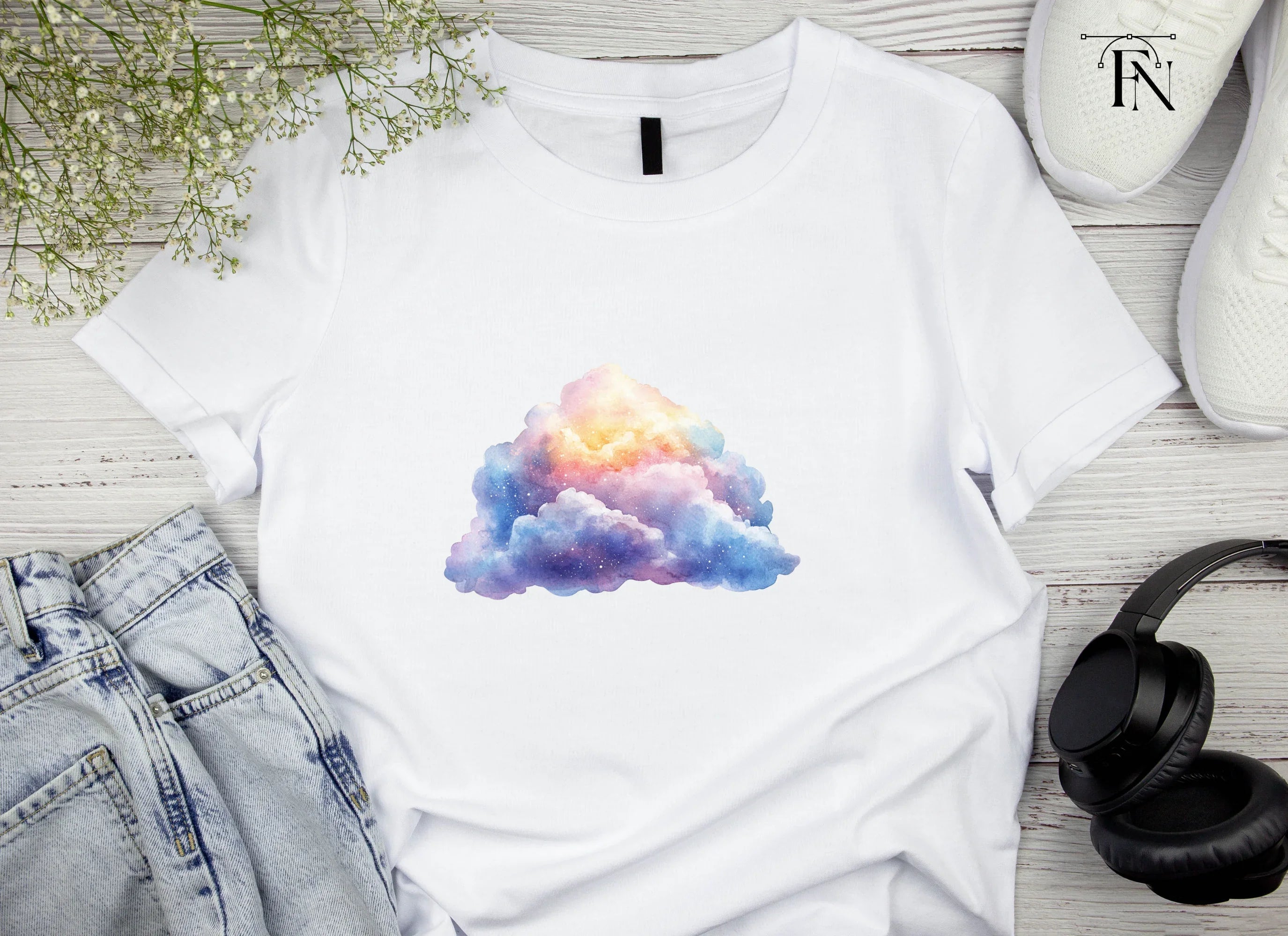 Galaxy Clouds Clipart Bundle