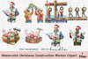 Christmas Construction Worker Clipart Bundle