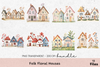 Folk Floral Houses Clipart Bundle