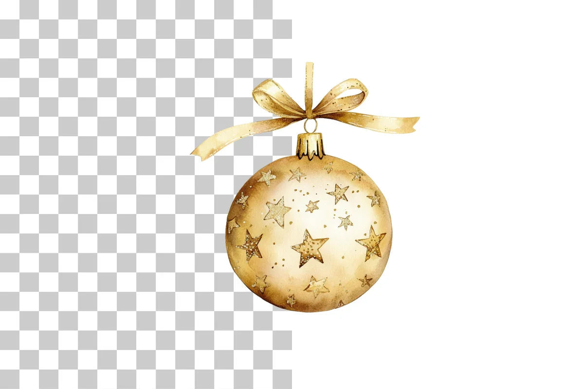 Golden Christmas Ornaments Clipart Bundle - CraftNest - Digital Crafting and Art