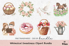 Whimsical Sweetness Clipart Bundle - CraftNest - Digital Crafting and Art