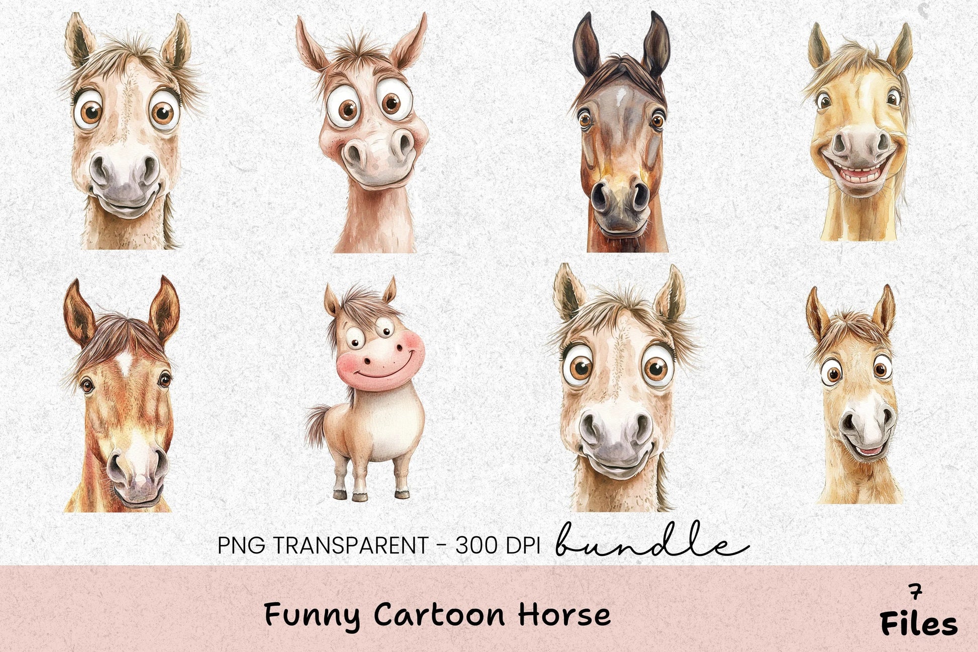 Funny Cartoon Horse Clipart Bundle - CraftNest - Digital Crafting and Art