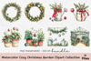 Cozy Christmas Garden Clipart Collection Bundle