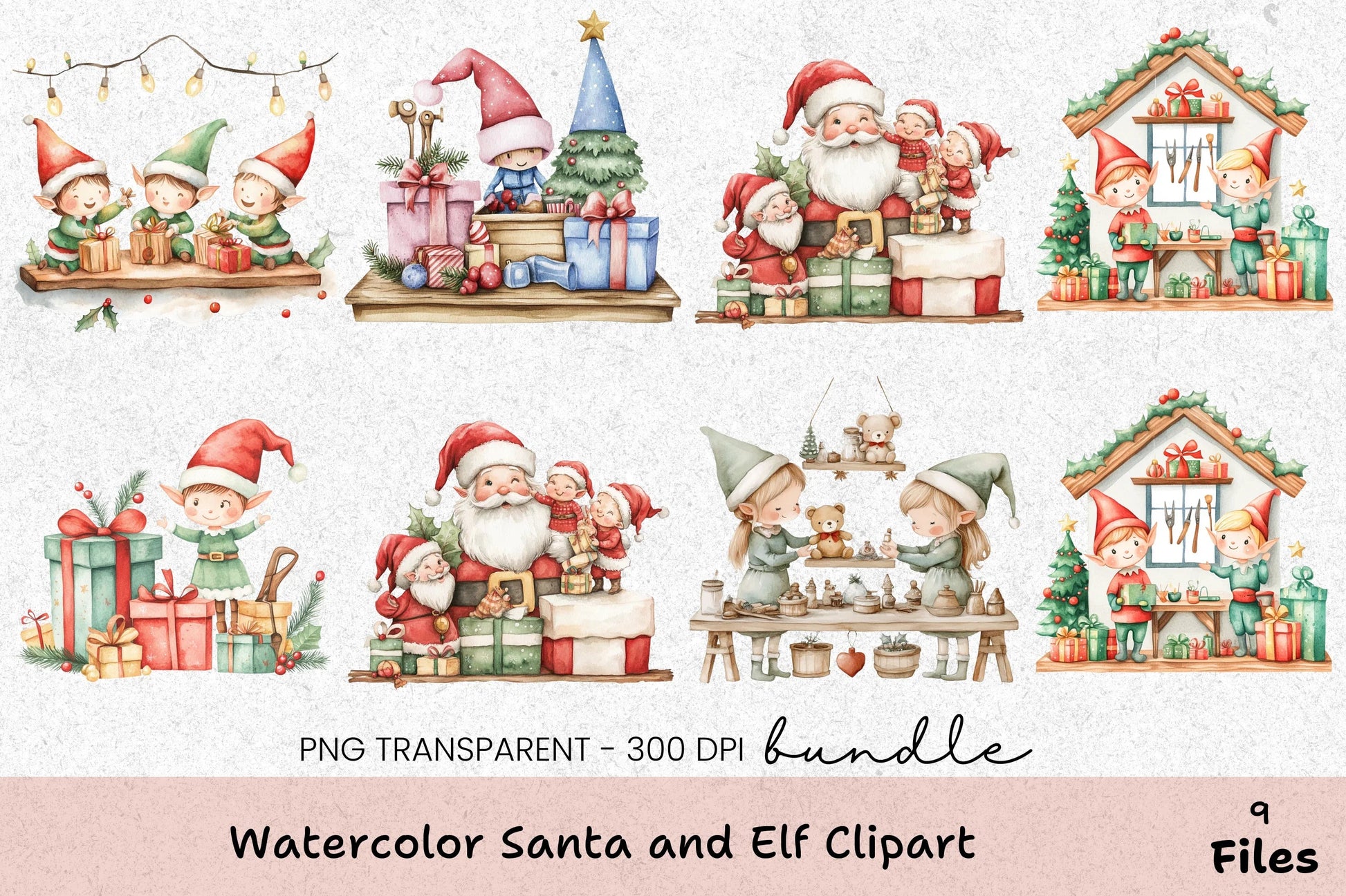 Santa and Elf Clipart Bundle - CraftNest - Digital Crafting and Art