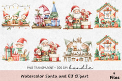 Santa and Elf Clipart Bundle - CraftNest - Digital Crafting and Art