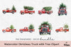 Christmas Truck with Tree Clipart Bundle