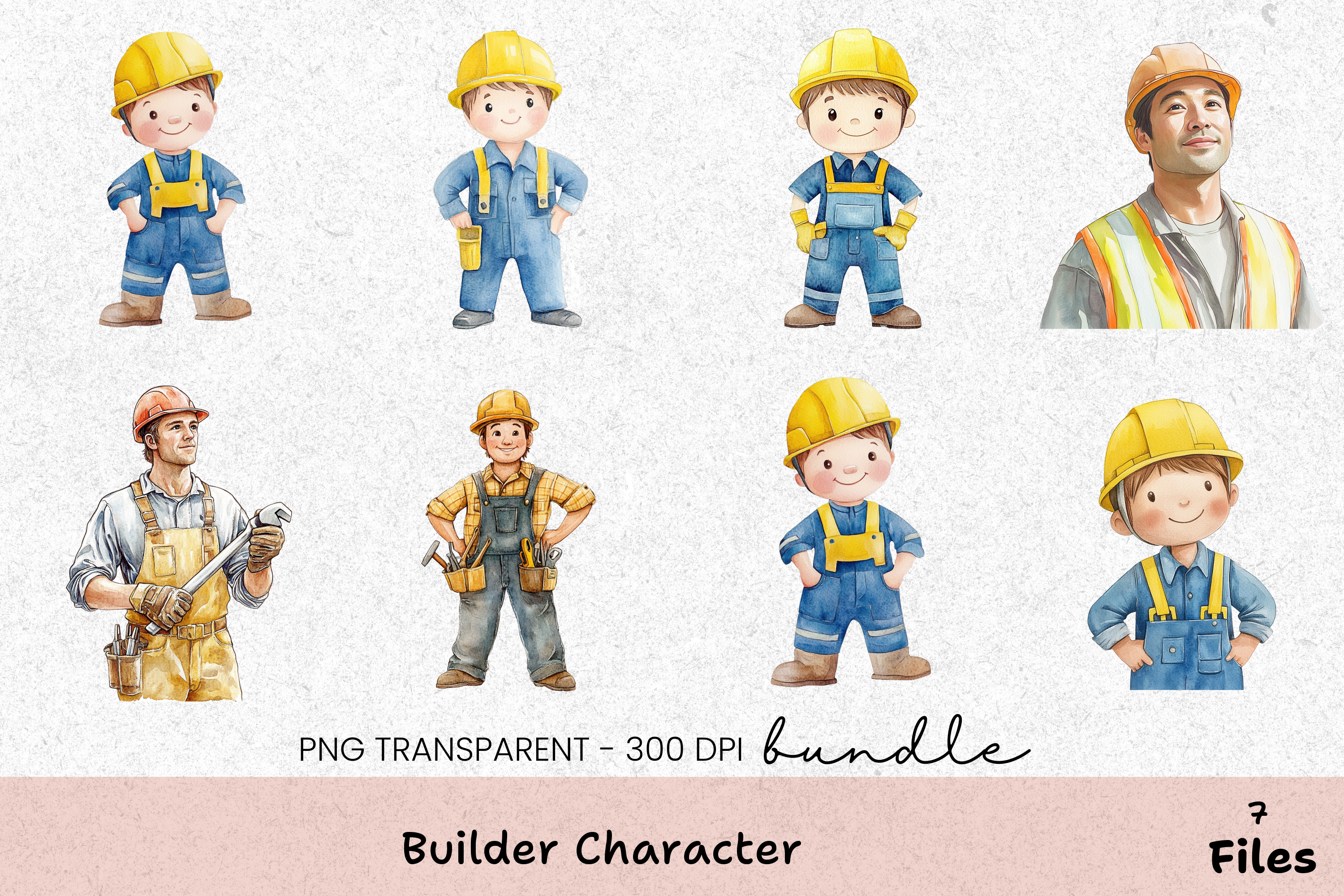 Builder Character Clipart Bundle