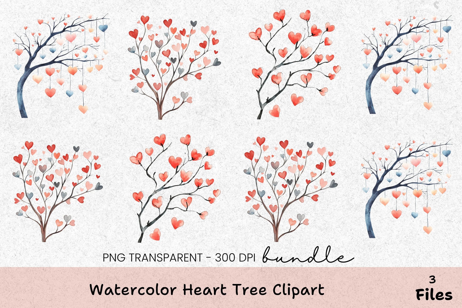 Heart Tree Clipart Bundle - CraftNest - Digital Crafting and Art