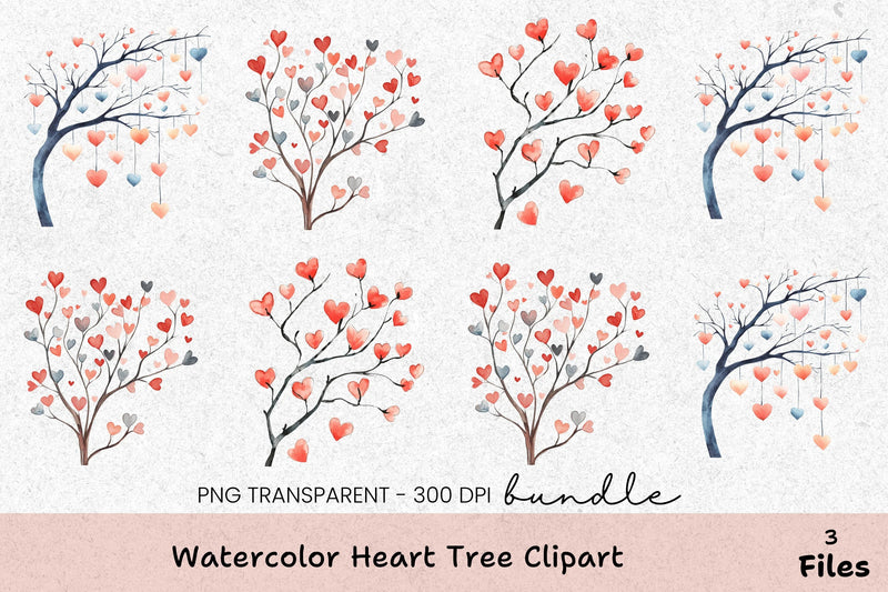 Heart Tree Clipart Bundle - CraftNest - Digital Crafting and Art