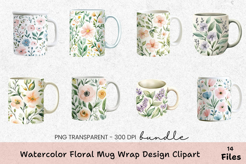 Floral Wrap Design Mug Bundle - CraftNest - Digital Crafting and Art