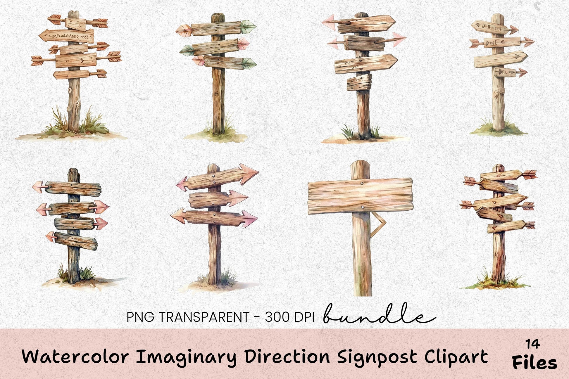 Imaginary Direction Signpost Clipart Bundle - CraftNest - Digital Crafting and Art