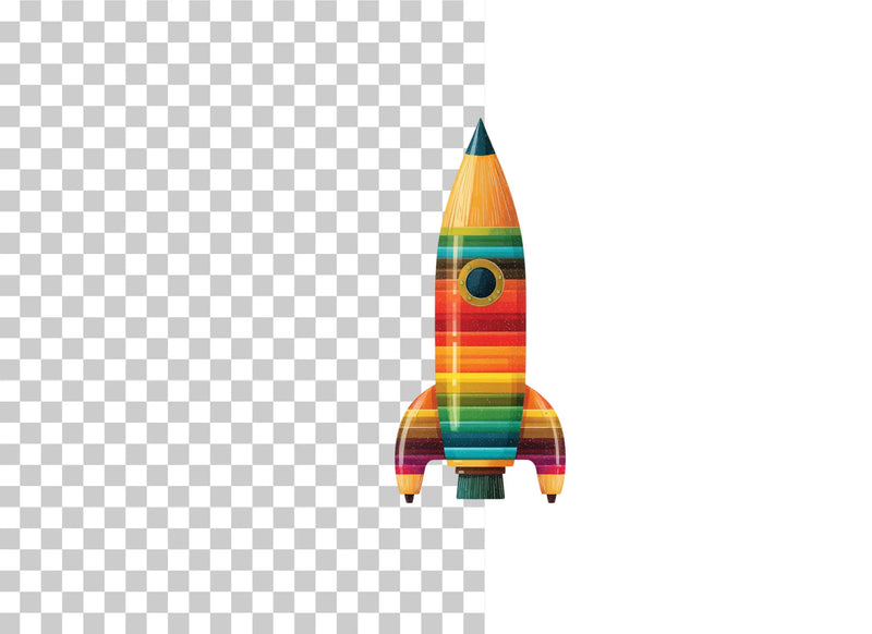 Rainbow Pencil Rocket Clipart Bundle - CraftNest - Digital Crafting and Art