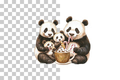 Cozy Panda Winter Clipart Bundle - CraftNest - Digital Crafting and Art