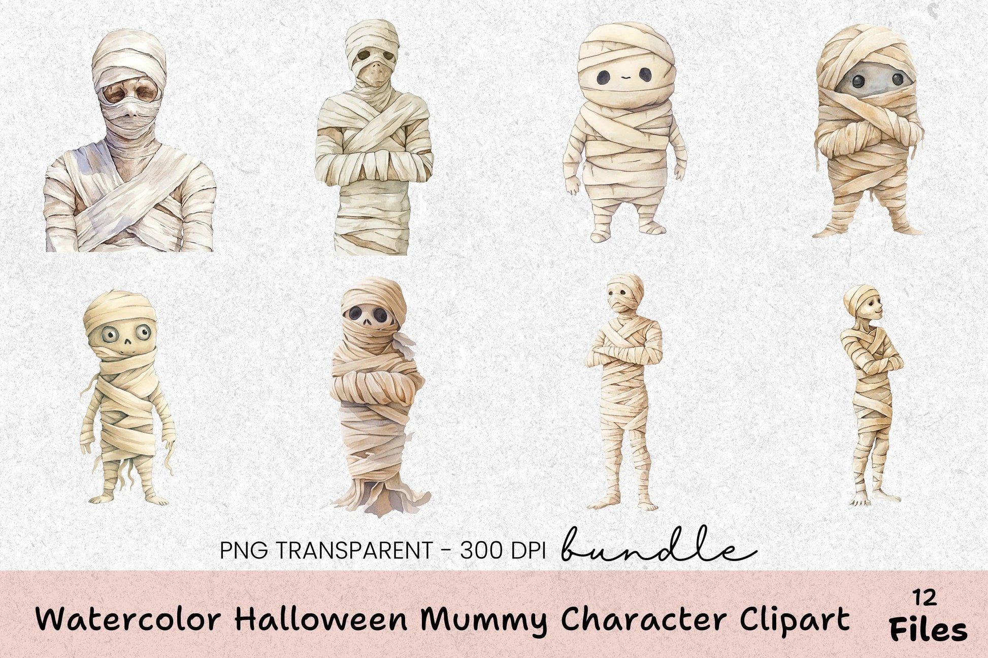 Halloween Mummy Character Clipart Bundle - CraftNest - Digital Crafting and Art