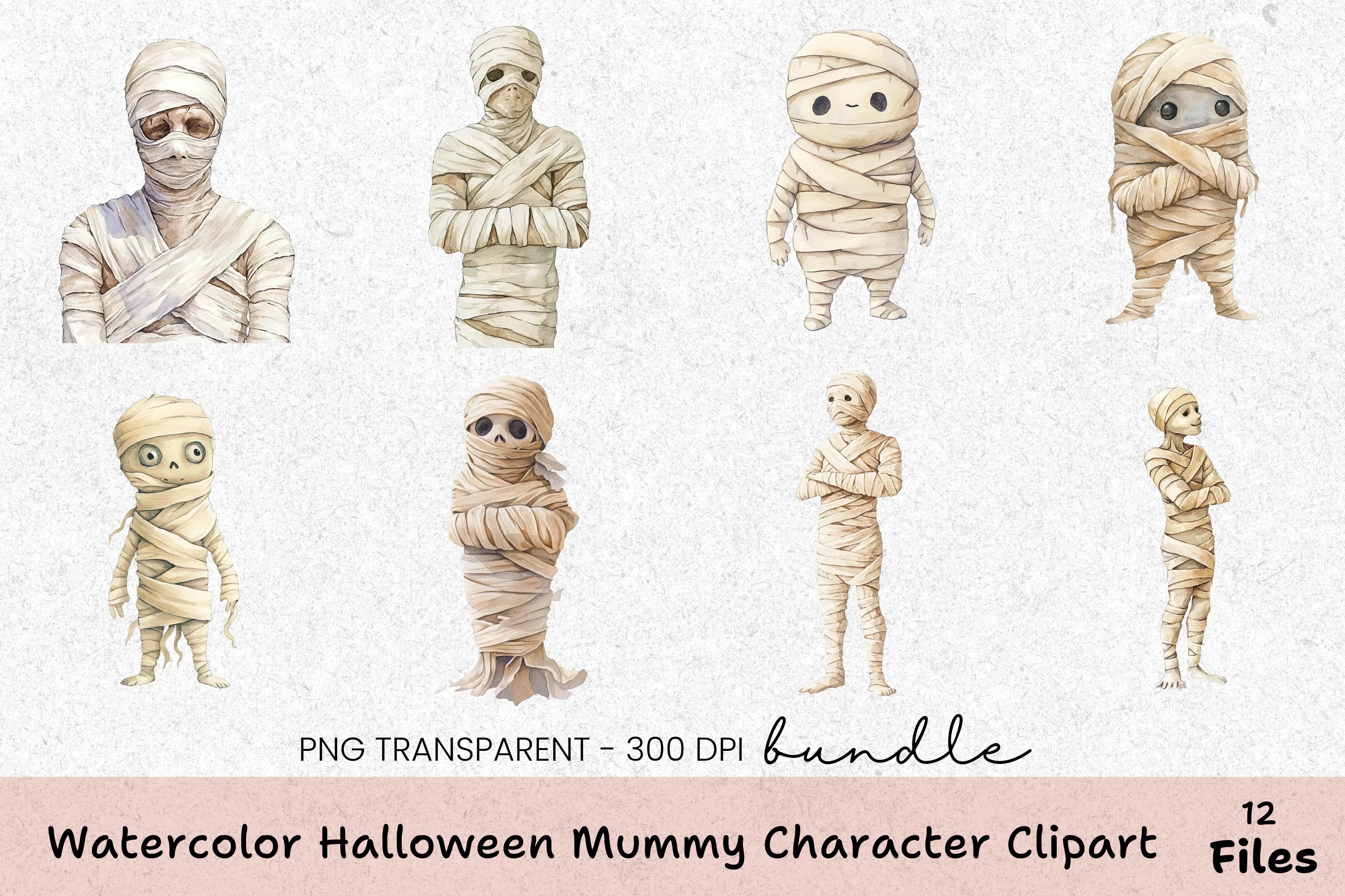 Halloween Mummy Character Clipart Bundle - CraftNest - Digital Crafting and Art