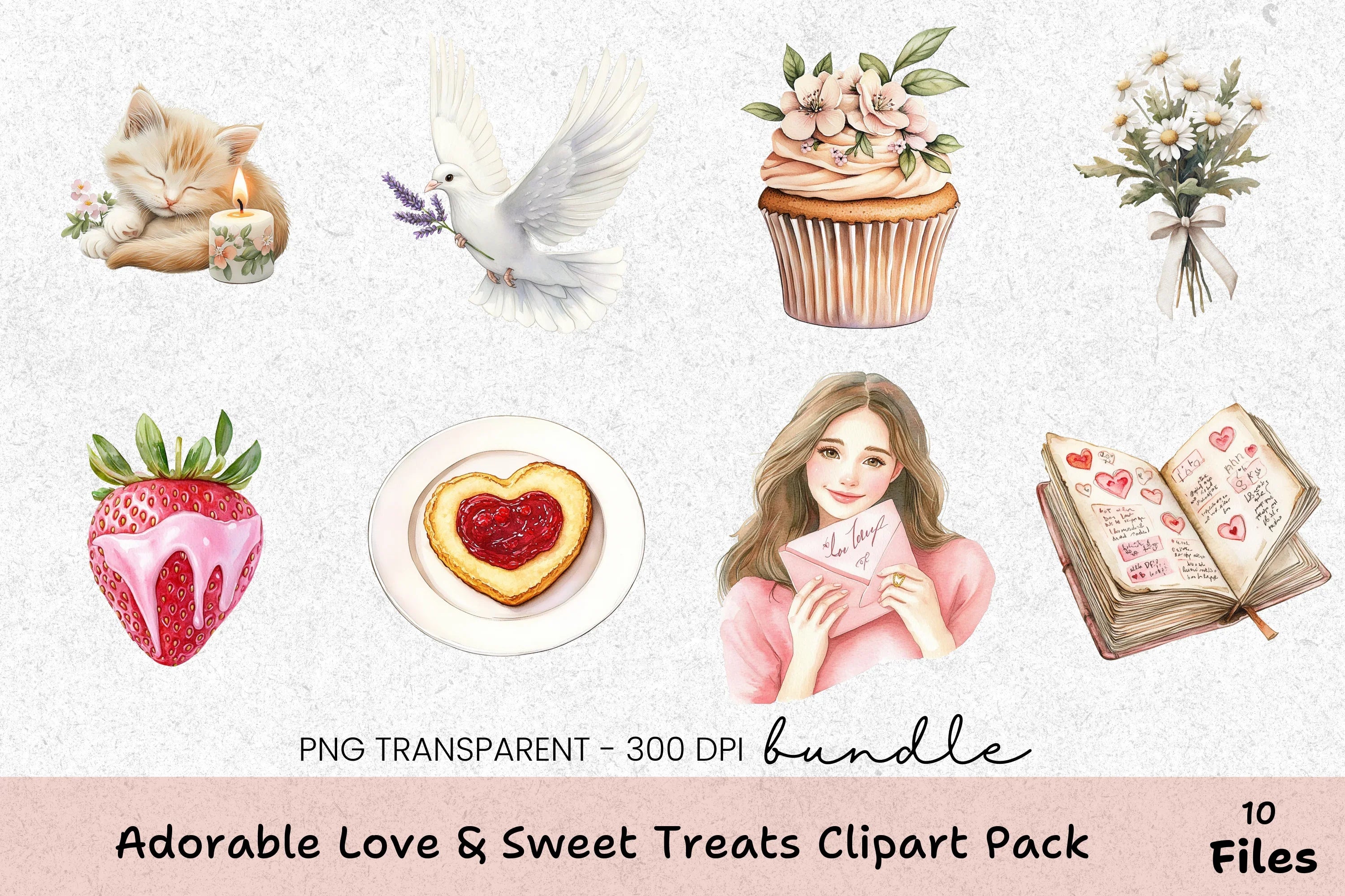 Valentine’s Day Watercolor Clipart Bundle - CraftNest - Digital Crafting and Art